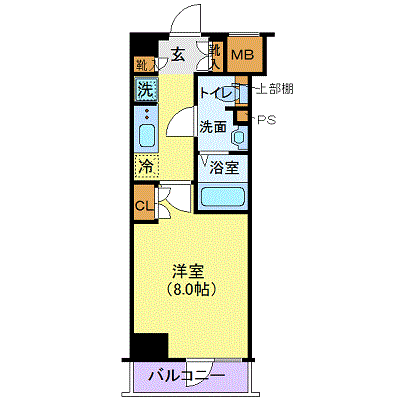 マンスリーリブマックス東陽町グリーンヴェール▲『26平米』【独立洗面・浴室乾燥付】≪エクセレントシリーズ≫の間取り図
