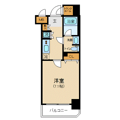グッドステイ築地□『24平米・駅近・独立洗面』【ハイクラス】の物件間取り図