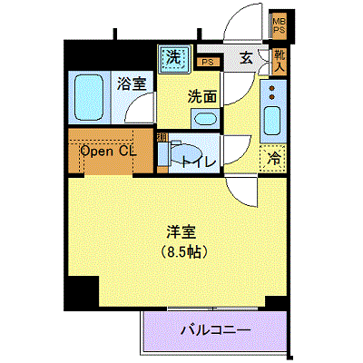 グッドステイ西武池袋線中村橋EASTロゼ■『25平米・独立洗面・浴室乾燥付』【ハイクラス】の間取り図