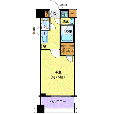 グッドステイ蔵前・春日通り■【ハイクラス・セミダブル】の間取り図