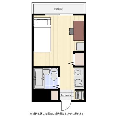 ユニオンマンスリー高円寺２　203　1R・シングル☆オートロック(AL)／室内洗濯機の間取り図