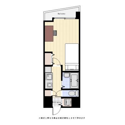 ユニオンマンスリー後楽園１　1004　1R・シングル☆オートロック付／バストイレ別の間取り図