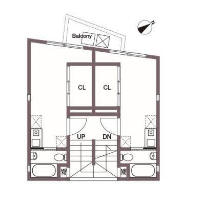 高田馬場ツインタイプ✤ネット無料✤デザイナーズの間取り図