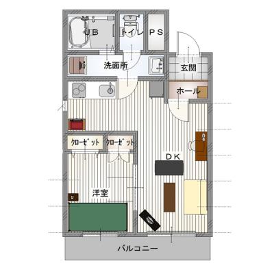 【駐車場無料】レントライフマンスリー諏訪沖田町A-2の物件間取り図