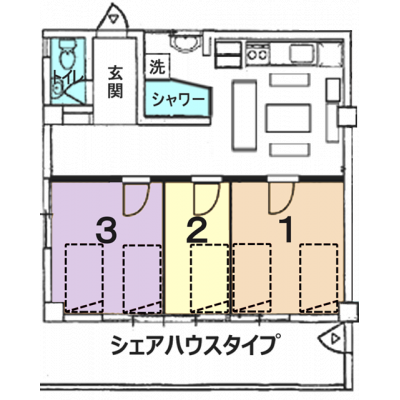 【ペットＯＫ】アザミ７宮古島3LDKの物件間取り図