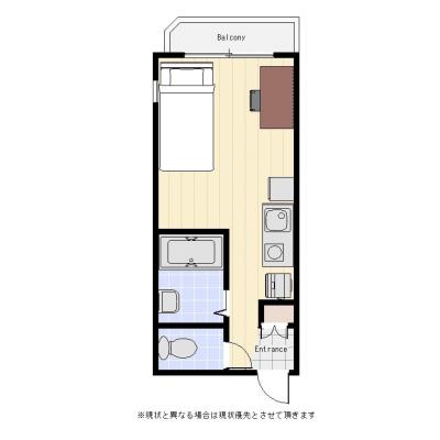 ユニオンマンスリー上北沢１　502　1R・セミダブル☆中層階！オートロック付！上北沢駅徒歩4分！の間取り図