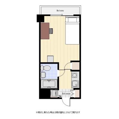 ユニオンマンスリー横浜駅西口１　704　1R・シングル☆中層階／／契約手数料無料！の間取り図