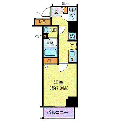 グッドステイ赤坂グランヴァンラグジュアリー★『駅2分・25平米・独立洗面・浴室乾燥付』【デラックス】の物件間取り図