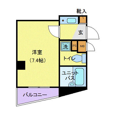 グッドステイ稲毛駅前※『1K・19平米』【ベーシック】の物件間取り図