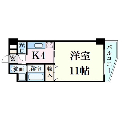 マンスリーリブマックス広島八丁堀南ロイヤル※【オートロック・独立洗面台・セパレート】≪スタンダードシリーズ≫の物件間取り図