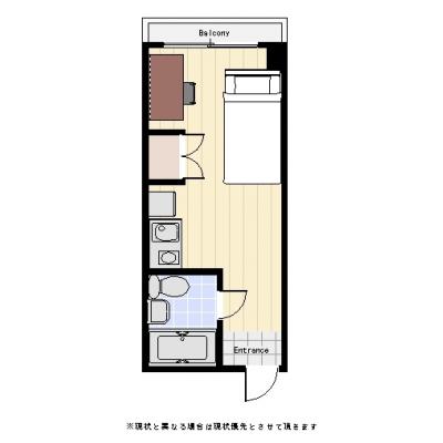 ユニオンマンスリー品川１　510　1R・シングル☆デスク＆チェアのあるお部屋♪■スーパー徒歩4分♪の間取り図