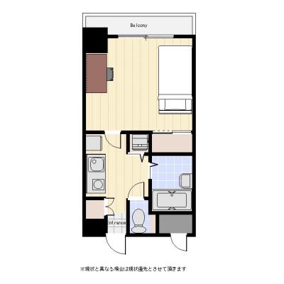 ユニオンマンスリー池袋イーストタワー１　1301　1K・シングル☆1棟複数室ありで法人もまとめて入居可♪最上階の眺めのいいお部屋の間取り図