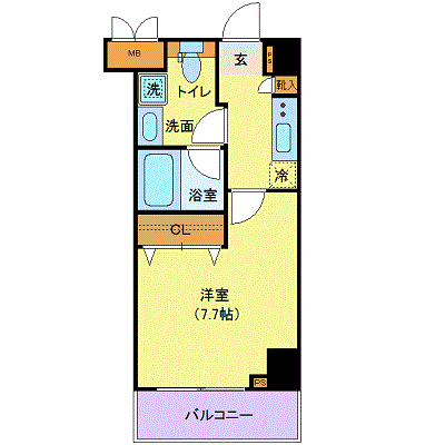 マンスリーリブマックス高田馬場・学習院大前デザイン■『25平米』【独立洗面・浴室乾燥付】≪エクセレントシリーズ≫の物件間取り図