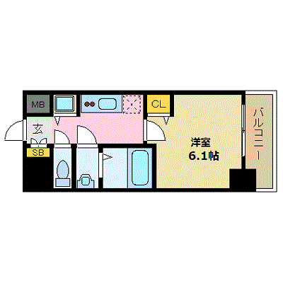 グッドステイ難波駅前セントラル△【ハイクラス・駅徒歩1分♪独立洗面台・洗浄機能付き便座・浴室乾燥機】の物件間取り図