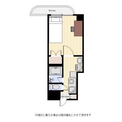 ユニオンマンスリー大宮１　706　1K・セミダブル☆オートロック付／宅配BOX完備♪バストイレ別＆独立洗面台！の物件間取り図
