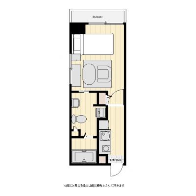 ユニオンマンスリー横浜馬車道２　706　1K・シングル・くつろぎstyle☆馬車道駅徒歩2分&入居中安心サポートの間取り図