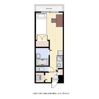 ●2026年2月4日から入居可●ユニオンマンスリー羽田空港１　202　1R・セミダブル☆京急線で羽田空港まで約6分！品川駅は17分♪の間取り図