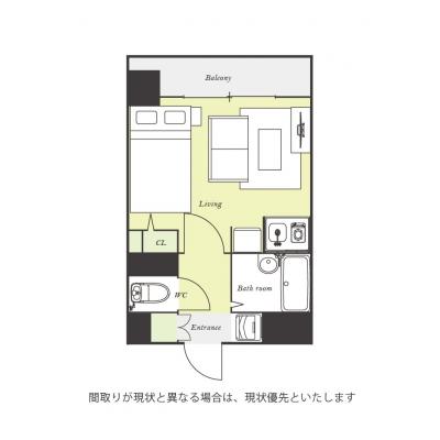 ユニオンマンスリー浦安駅前１　202　1R・セミダブル・くつろぎstyle☆ローテーブル＆ソファ付きの快適なお部屋の物件間取り図