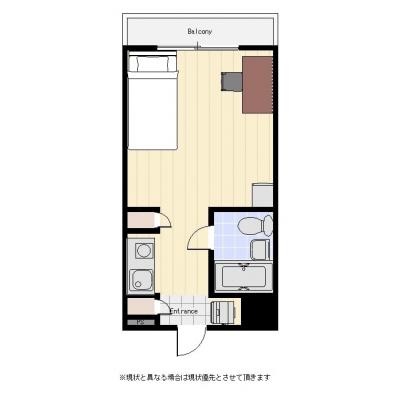 ユニオンマンスリー横浜駅西口１　703　1K・セミダブル☆中層階！横浜駅まで徒歩圏内の間取り図