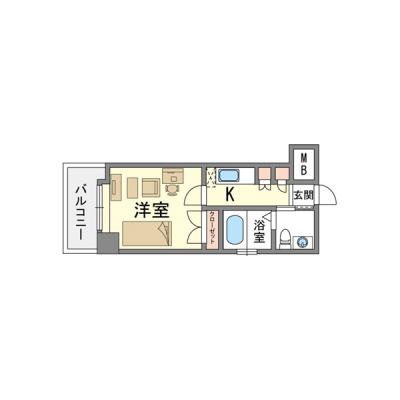 ●○●セミダブルベッド●○●　エステートモア博多公園通り　●○●2ドア冷蔵庫他設備充実●○●の物件間取り図