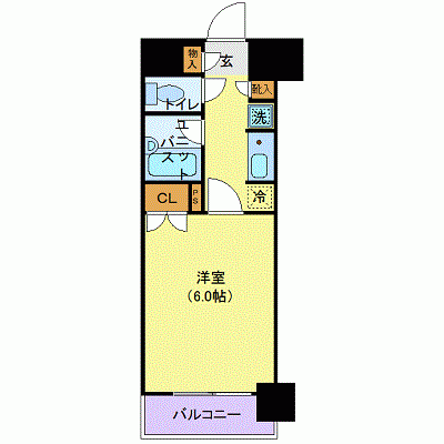 グッドステイ新潟駅東レノン☆『1名入居限定・21平米・セパレート』【ベーシック】の物件間取り図