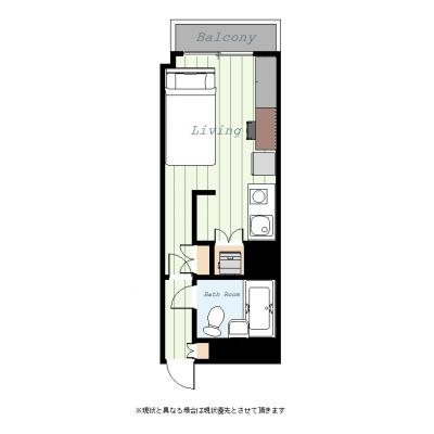 ユニオンマンスリー浦和２　203　1R・シングル☆◆インターネット固定回線(有線・Wi-Fi)無料の部屋◆の物件間取り図