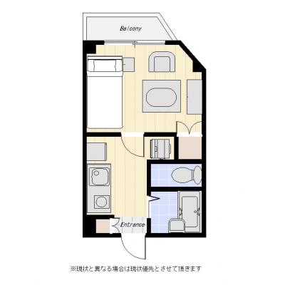 ユニオンマンスリー国分寺３　201　1K・シングル・くつろぎstyle☆角部屋／バストイレ別の間取り図