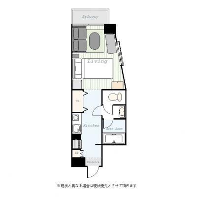 ユニオンマンスリー南柏１　501　1R・シングル・くつろぎstyle☆柏駅まで1駅！バストイレ別で使いやすい独立洗面台有り!■選べるWi-Fi格安レンタル中！の間取り図