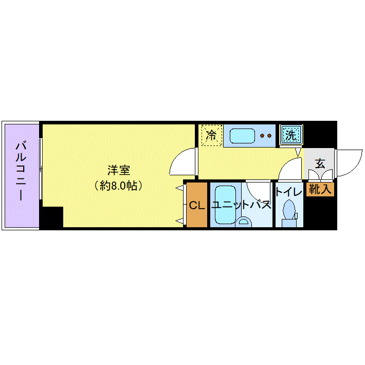 グッドステイ鮫洲・大井町EASTレジデンス▽□『駅徒歩2分・24平米』【ベーシック】の物件間取り図