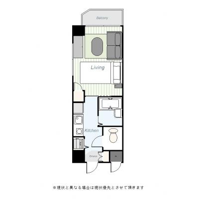 ユニオンマンスリー横浜吉野町５　601　1K・シングル・くつろぎstyle☆◆インターネット固定回線（有線）無料の部屋◆バストイレ別の物件間取り図