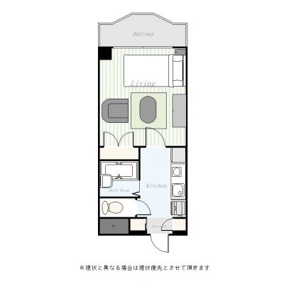 ユニオンマンスリー町田１　201　1K・シングル・くつろぎstyle☆町田駅徒歩9分／25.20m?／バストイレ別／室内洗濯機■選べるWi-Fi格安レンタル中！の間取り図