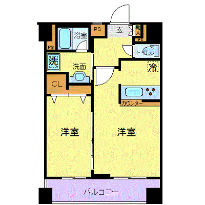 グッドステイ品川・天王洲アイル■『1LDK・51平米』【ハイクラス】の物件間取り図