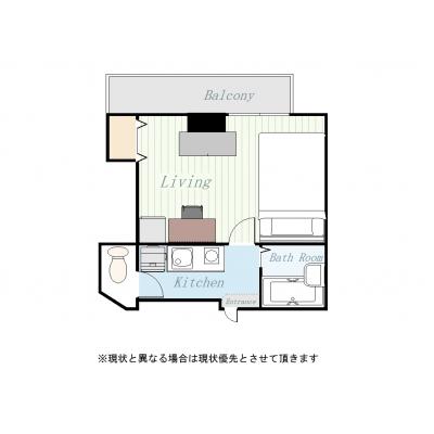 ユニオンマンスリー柏２　207　1K・セミダブル☆の間取り図