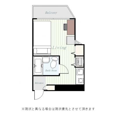 ユニオンマンスリー幡ヶ谷１　301　1R・シングル☆新宿まで１駅４分！出張・研修におススメ♪の間取り図
