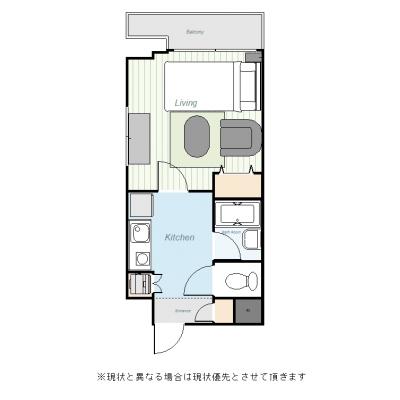 ユニオンマンスリー府中２　905　1K・シングル・くつろぎstyle☆調布駅・明大前駅まで乗換えなしの物件間取り図