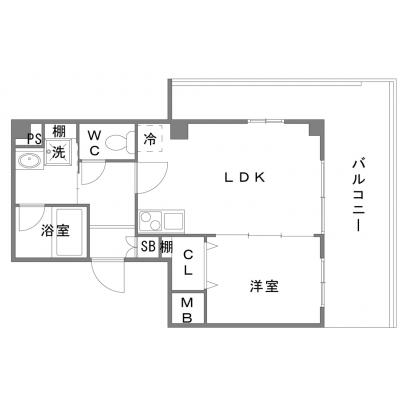 OneLife神戸ディアコート＜TYPE4＞【▼1LDKタイプ（31㎡）】の物件間取り図