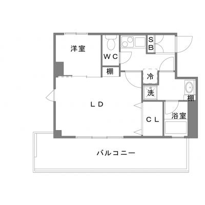 OneLife神戸ディアコート＜TYPE5＞【▼1LDKタイプ（35㎡）】の物件間取り図