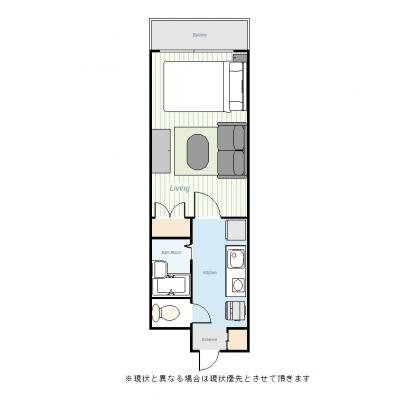 ユニオンマンスリー東船橋１　303　1K・セミダブル・くつろぎstyle☆東船橋駅　徒歩9分／バストイレ別の間取り図