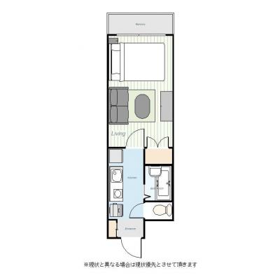 ユニオンマンスリー東船橋１　207　1K・ダブル・くつろぎstyle☆近隣に24時間スーパーありの物件間取り図