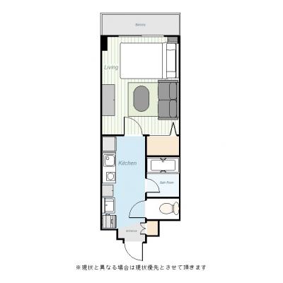 ユニオンマンスリー大宮３　701　1K・セミダブル・くつろぎstyle☆大宮駅　徒歩8分／宅配BOX完備♪独立洗面台があるお部屋の物件間取り図