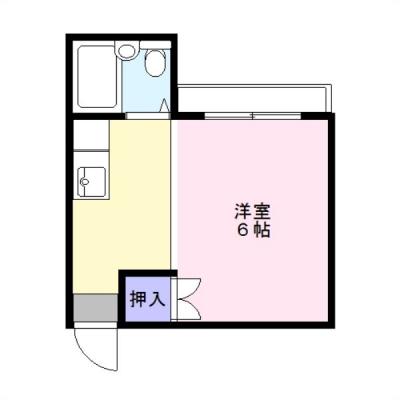 サンハイツ上熊本　【キッチン広めの1K　ネット無料♪】の物件間取り図