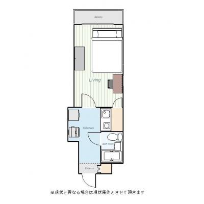 ユニオンマンスリー横浜井土ヶ谷１　301　1K・ダブル☆井土ヶ谷駅徒歩8分／駅前に深夜1時まで営業しているスーパーありの間取り図