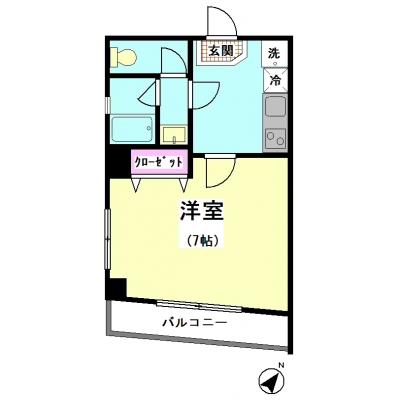 マーレ大井町　　4Ａ　type【禁煙ルーム】【wifi無料】【駅徒歩4分】【バストイレ別】の間取り図