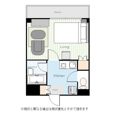 ユニオンマンスリー府中分倍河原１　202　1K・セミダブル・くつろぎstyle☆登戸駅まで乗換えなしの物件間取り図