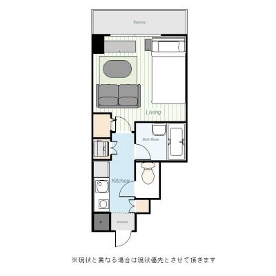 ユニオンマンスリー東府中１　803　1K・シングル・くつろぎstyle☆コンビニ至近で便利の物件間取り図