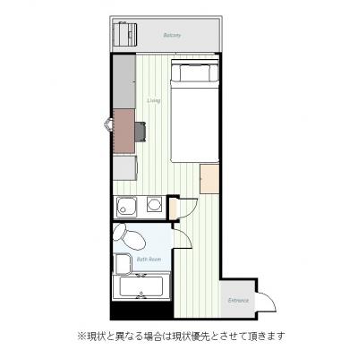 ユニオンマンスリー表参道１　302　1R・シングル☆■安心のオートロック完備♪デスク＆チェア付き♪２ドア冷蔵庫でたっぷり収納♪の間取り図
