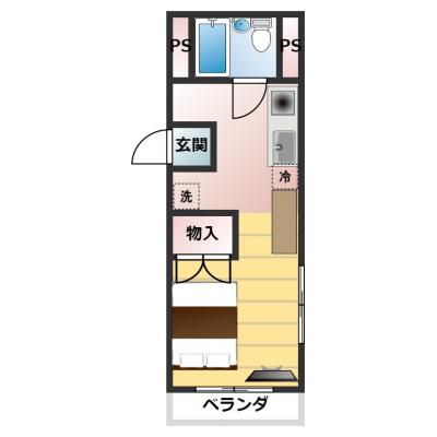 ＜ダブルベッド✨＞ＴＮＳ芦花公園＜芦花公園駅徒歩２分で駅近🚃❗＞＜1月下旬以降空室あり＞の物件間取り図
