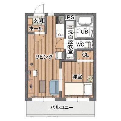 レントライフマンスリー松本市あがたの森の物件間取り図