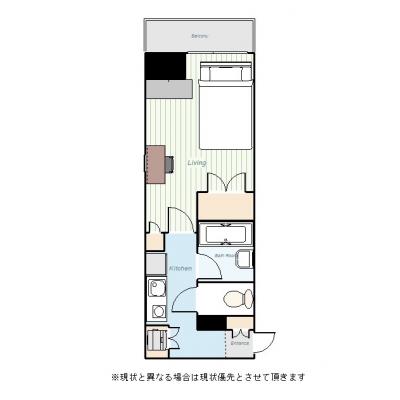 ユニオンマンスリー新横浜２　1008　1K・セミダブル☆JR横浜線「新横浜駅」徒歩10分♪新幹線利用の方におすすめ！の間取り図