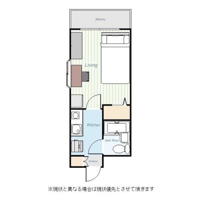 ユニオンマンスリー町田２　412　1K・セミダブル☆の間取り図